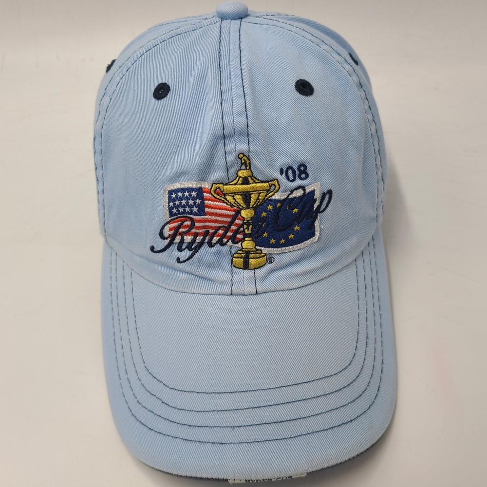 Vintage Ryder Cup Hat Adjustable (Fits Small) Imperial Blue 2008 Valhalla Golf
